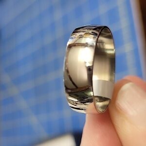 Silver Tone Stainless steel Steel Ring Size 11